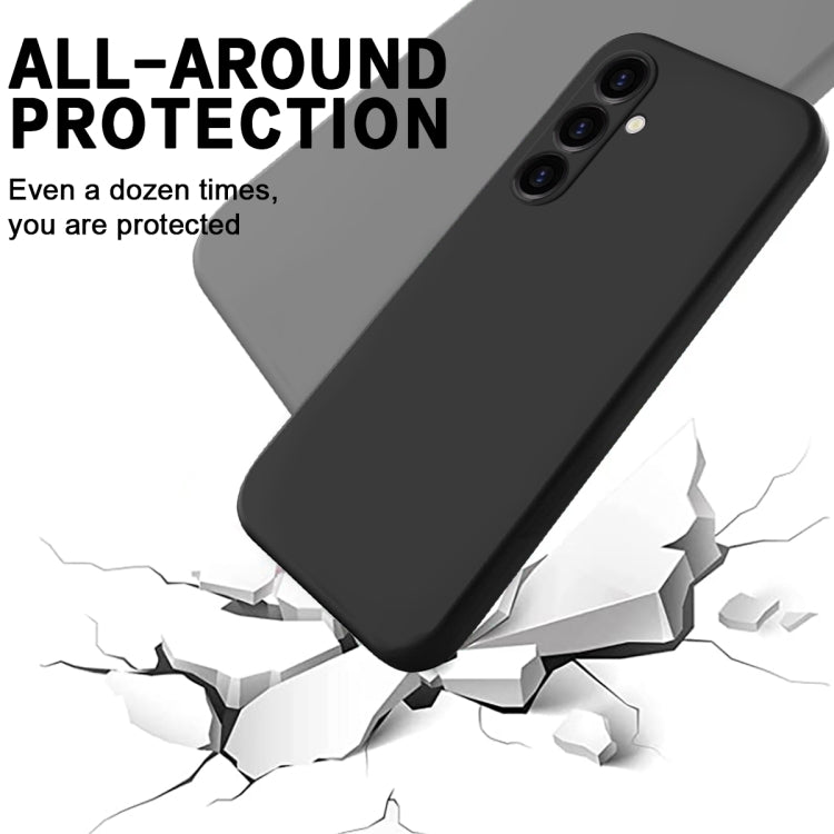 For Samsung Galaxy A05s Solid Color Liquid Silicone Dropproof Full Coverage Phone Case(Black) - Galaxy Phone Cases by PMC TechLife | Online Shopping South Africa | PMC TechLife | Buy Now Pay Later Mobicred