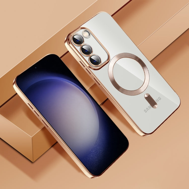 For Samsung Galaxy S20 Ultra CD Texture Plating TPU MagSafe Phone Case with Lens Film(Brown) - Galaxy Phone Cases by PMC TechLife | Online Shopping South Africa | PMC TechLife | Buy Now Pay Later Mobicred