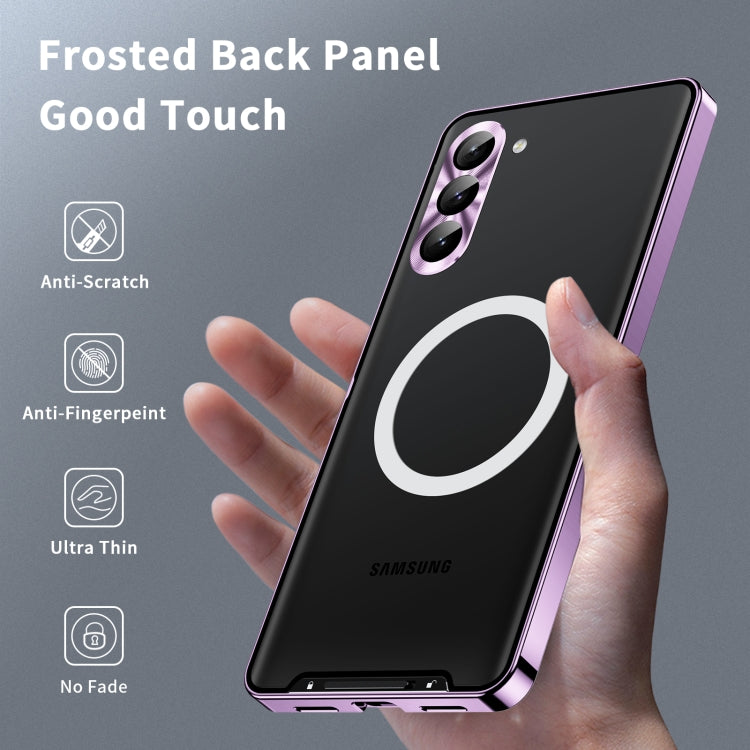 For Samsung Galaxy S23 FE 5G MagSafe Magnetic Frosted Metal Phone Case(Purple) - Galaxy S23 FE 5G Cases by PMC Jewellery | Online Shopping South Africa | PMC Jewellery