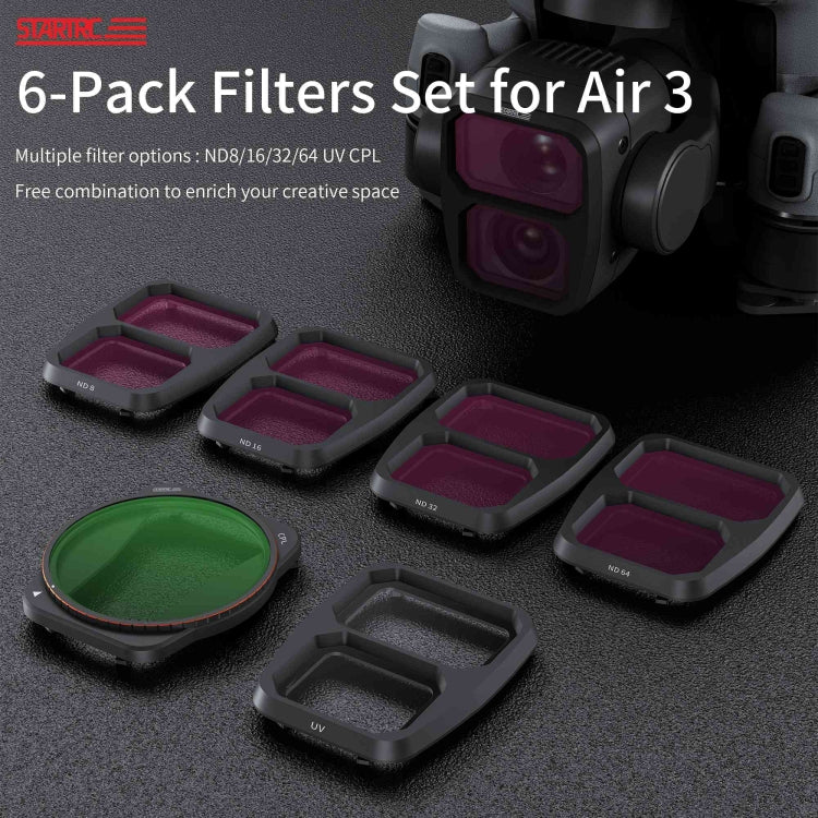 For DJI Air 3 STARTRC Drone Lens Filter, Lens:6 in 1 ND8/16/32/64 UV CPL - Mavic Lens Filter by STARTRC | Online Shopping South Africa | PMC Jewellery