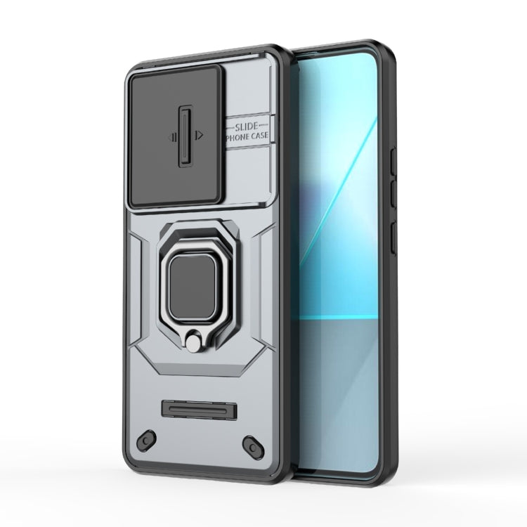 For Xiaomi Redmi Note 13 Pro 5G Sliding Camshield TPU + PC Shockproof Phone Case with Holder(Grey) - free shipping - PMC TechLife - Order now!