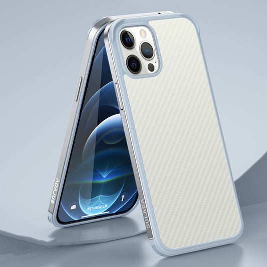 For iPhone 13 Pro Max SULADA Luxury 3D Carbon Fiber Textured Metal + TPU Frame Phone Case(Silver) - iPhone 13 Pro Max Cases by SULADA | Online Shopping South Africa | PMC Jewellery