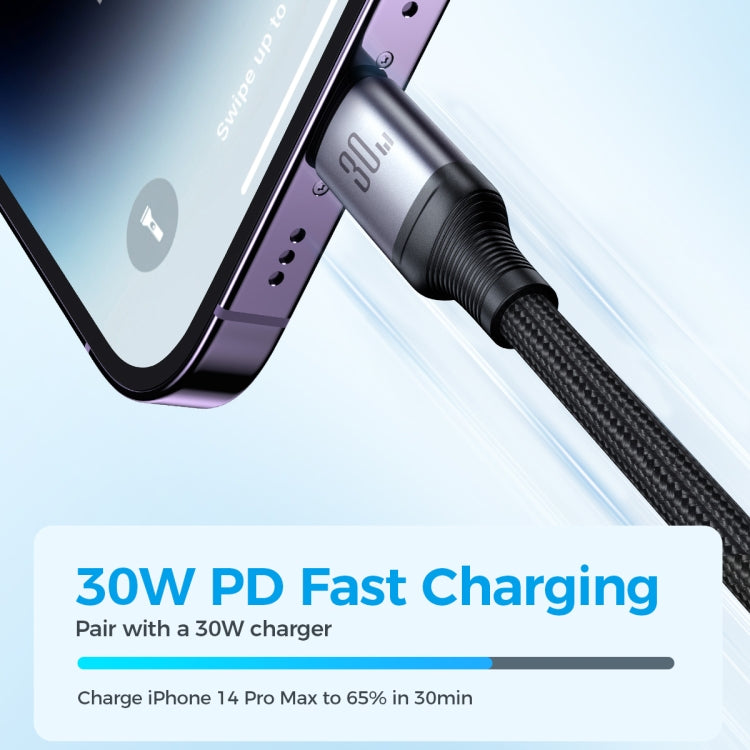 JOYROOM A21 30W Type-C to 8 Pin+Type-C+Micro USB 3 in 1 Charging Cable, Length: 1.5m(Black) - Multifunction Cable by JOYROOM | Online Shopping South Africa | PMC Jewellery