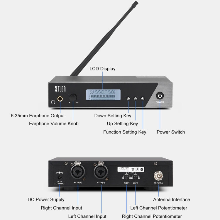 XTUGA  IEM1100 Professional Wireless In Ear Monitor System 1 BodyPacks(UK Plug) - free shipping - PMC TechLife - Order now!