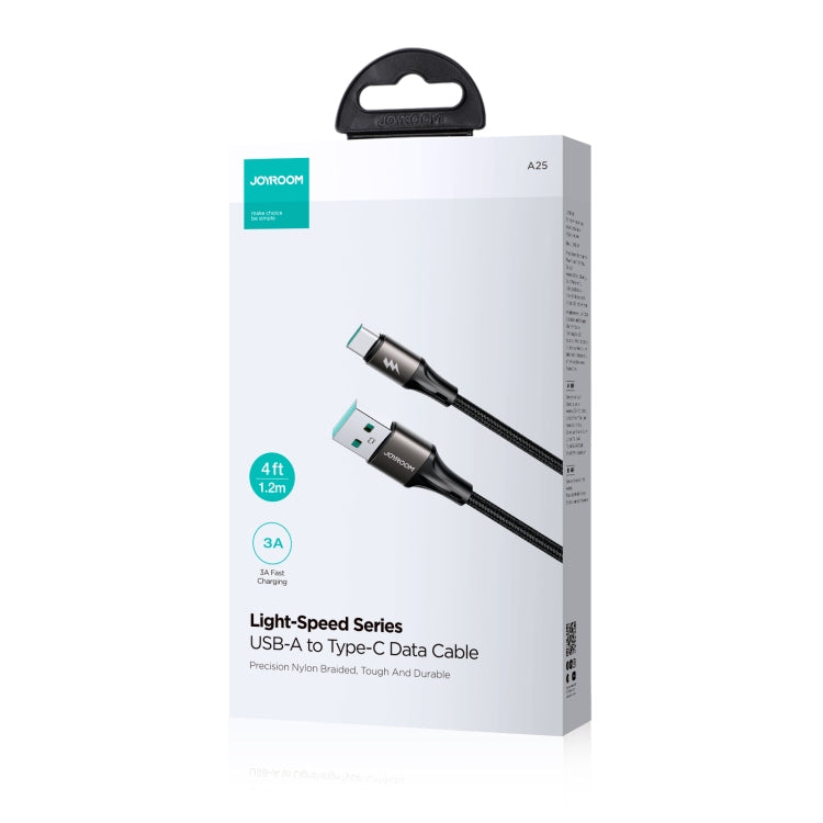 JOYROOM SA25-AC3 3A USB to USB-C/Type-C Fast Charge Data Cable, Length:3m(Black) - USB-C & Type-C Cable by JOYROOM | Online Shopping South Africa | PMC Jewellery