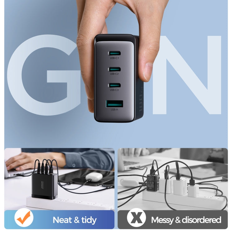 JOYROOM JR-TCG04 100W USB+3 x Type-C GaN Multi-port Charger Set, Specification:UK Plug(Black) - USB Charger by JOYROOM | Online Shopping South Africa | PMC Jewellery