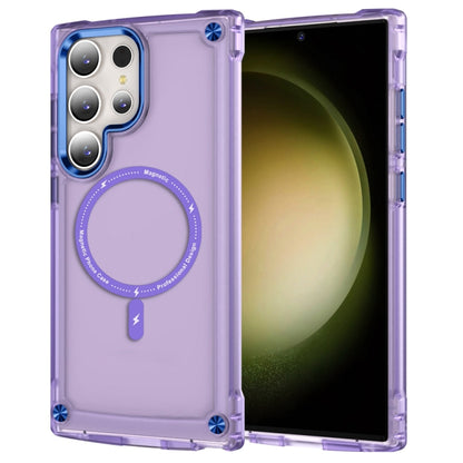 For Samsung Galaxy S23 Ultra 5G Skin Feel TPU + PC MagSafe Magnetic Phone Case(Transparent Purple) - Galaxy S23 Ultra 5G Cases by PMC Jewellery | Online Shopping South Africa | PMC Jewellery