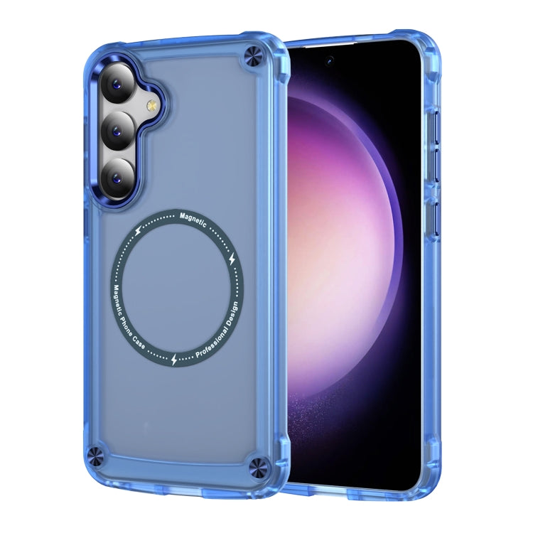 For Samsung Galaxy S24+ 5G Skin Feel TPU + PC MagSafe Magnetic Phone Case(Transparent Blue) - Galaxy S24+ 5G Cases by PMC Jewellery | Online Shopping South Africa | PMC Jewellery