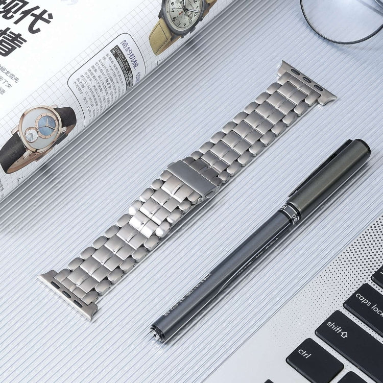 For Apple Watch Series 9 41mm Five Beads Titanium Steel Watch Band(Silver) - Watch Bands by PMC TechLife | Online Shopping South Africa | PMC TechLife