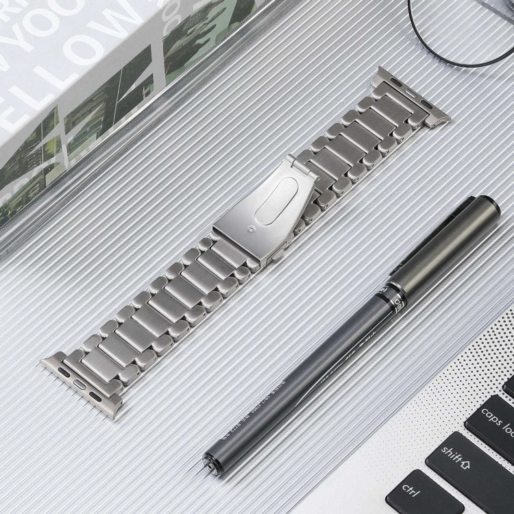 For Apple Watch Series 9 41mm Five Beads Titanium Steel Watch Band(Silver) - Watch Bands by PMC TechLife | Online Shopping South Africa | PMC TechLife