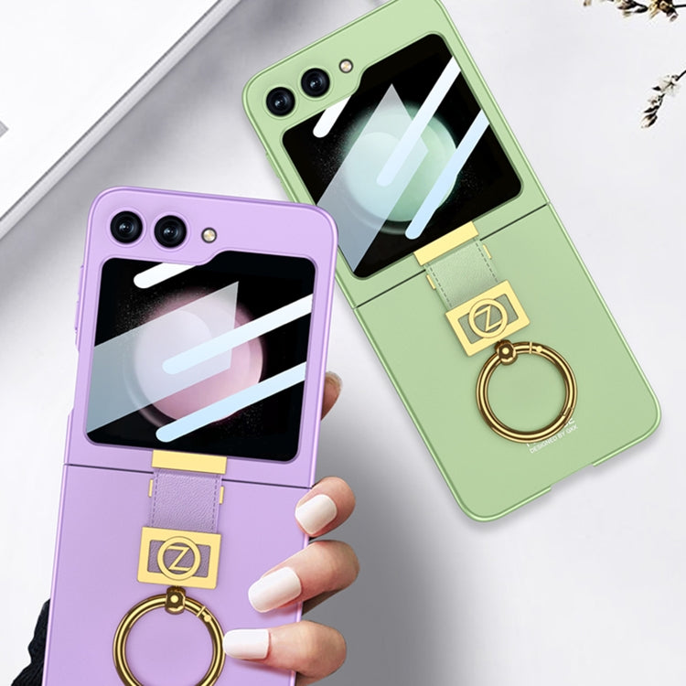 For Samsung Galaxy Z Flip5 GKK Ultra-thin Z Ring Holder PC Phone Case(Black) - Galaxy Z Flip5 Cases by GKK | Online Shopping South Africa | PMC TechLife | Buy Now Pay Later Mobicred