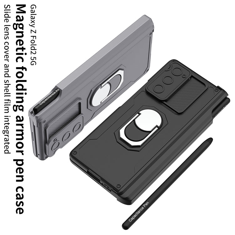 For Samsung Galaxy Z Fold2 GKK Integrated Folding Armored Shell PC Phone Case with Pen Box(Gold) - Galaxy Phone Cases by GKK | Online Shopping South Africa | PMC TechLife | Buy Now Pay Later Mobicred