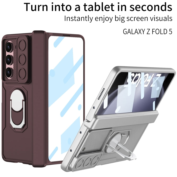 For Samsung Galaxy Z Fold5 GKK Integrated Folding Armored Shell PC Phone Case(Wine Red) - free shipping - PMC TechLife - Order now!