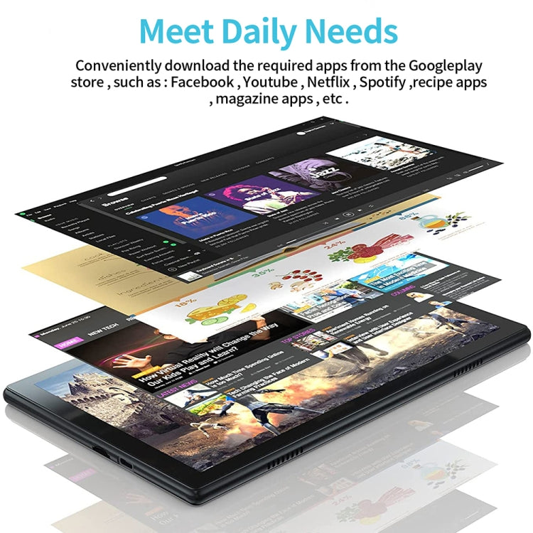 BDF P70 4G LTE Tablet PC 10.1 inch, 8GB+256GB, Android 12 MTK6762 Octa Core, Support Dual SIM, EU Plug(Gold) - free shipping - PMC TechLife - Order now!