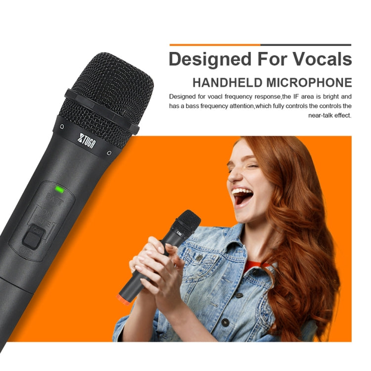 XTUGA S400 Professional 4-Channel UHF Wireless Microphone System with 4 Handheld Microphone(AU Plug) - Microphone by XTUGA | Online Shopping South Africa | PMC TechLife