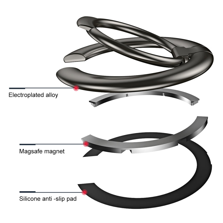 Electroplated Metal Magnetic Ring Holder(Silver) - Ring Holder by PMC TechLife | Online Shopping South Africa | PMC TechLife