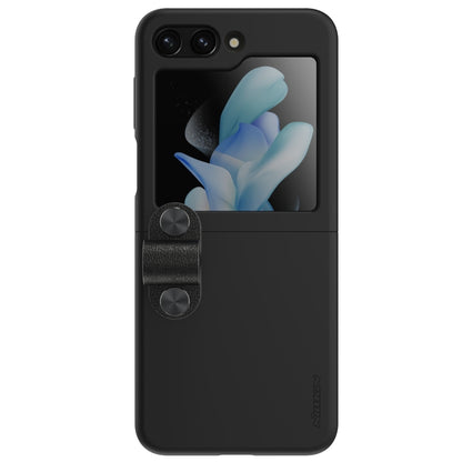 For Samsung Galaxy Z Flip5 NILLKIN Skin Feel Liquid Silicone Phone Case With Finger Strap(Black) - Galaxy Z Flip5 Cases by NILLKIN | Online Shopping South Africa | PMC Jewellery