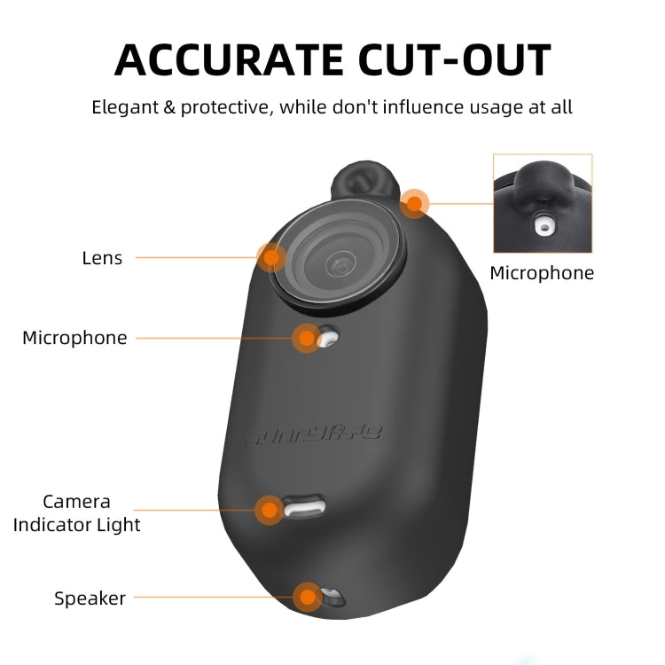 For Insta360 Go 3 Sunnylife IST-BHT594 Camera Body Silicone Case with Lens Cap & Neck Strap(White) - free shipping - PMC TechLife - Order now!
