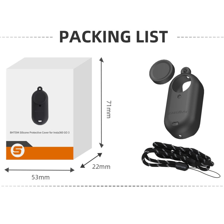 For Insta360 Go 3 Sunnylife IST-BHT594 Camera Body Silicone Case with Lens Cap & Neck Strap(White) - free shipping - PMC TechLife - Order now!