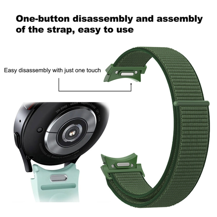 For Samsung Galaxy Watch  7 / 6 Woven Nylon Loop Watch Band(Black) - Watch Bands by PMC TechLife | Online Shopping South Africa | PMC TechLife | Buy Now Pay Later Mobicred
