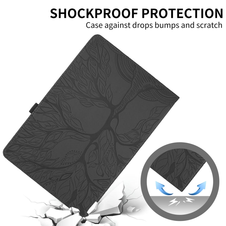 For Amazon Kindle Paperwhite 5 Tree Life Embossed Rotation Leather Smart Tablet Case(Black) - Amazon by PMC TechLife | Online Shopping South Africa | PMC TechLife | Buy Now Pay Later Mobicred