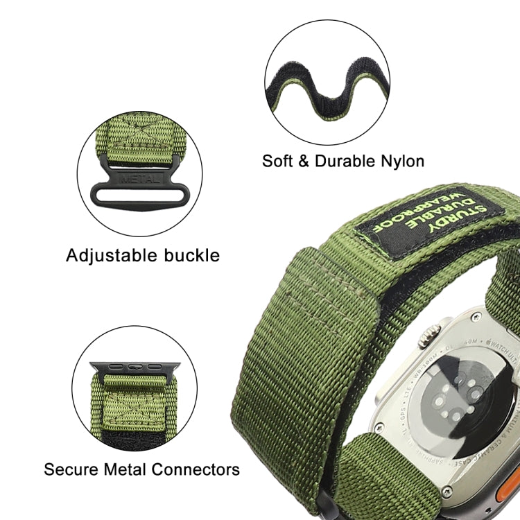 For Apple Watch Series 9 41mm AW Nylon Two-Section Watch Band(Army Green) - Watch Bands by PMC TechLife | Online Shopping South Africa | PMC TechLife