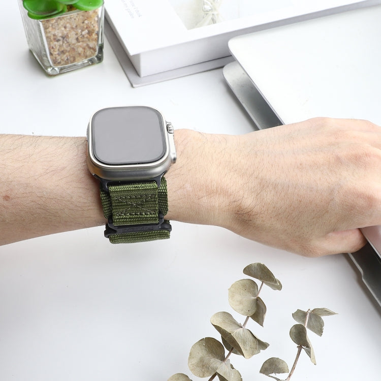 For Apple Watch Series 9 45mm AW Nylon Two-Section Watch Band(Army Green) - free shipping - PMC TechLife - Order now!