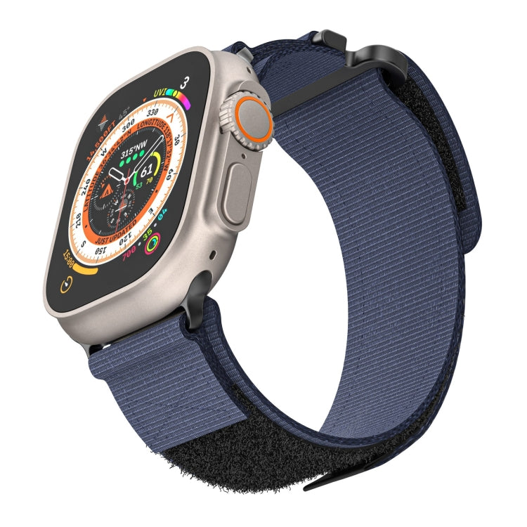 For Apple Watch Series 9 45mm AW Nylon Two-Section Watch Band(Blue) - Watch Bands by PMC TechLife | Online Shopping South Africa | PMC TechLife