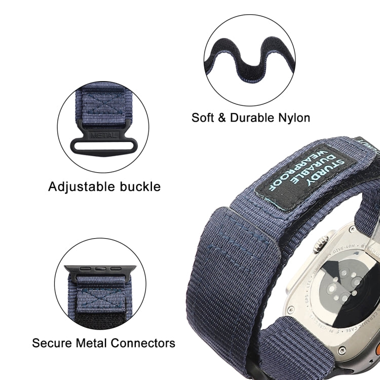 For Apple Watch Series 9 45mm AW Nylon Two-Section Watch Band(Blue) - Watch Bands by PMC TechLife | Online Shopping South Africa | PMC TechLife