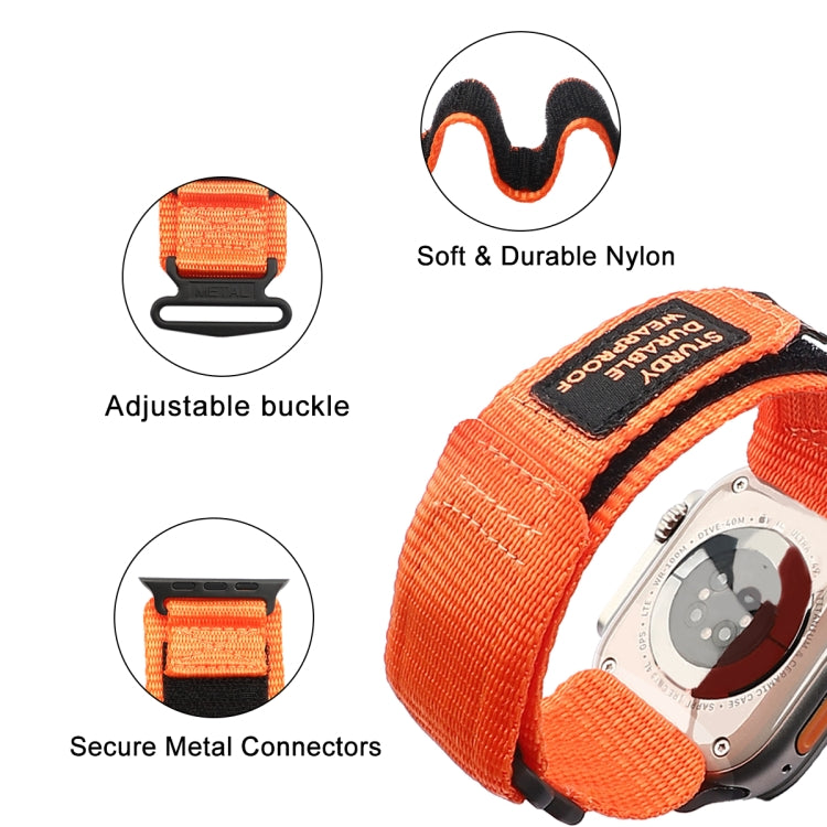 For Apple Watch SE 2023 44mm AW Nylon Two-Section Watch Band(Orange) - Watch Bands by PMC TechLife | Online Shopping South Africa | PMC TechLife