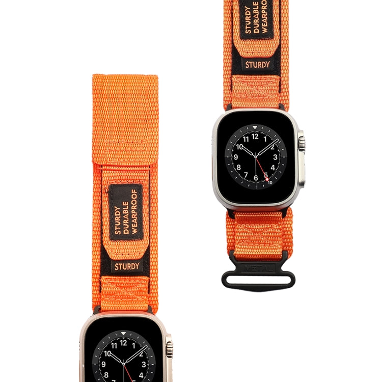 For Apple Watch SE 2023 44mm AW Nylon Two-Section Watch Band(Orange) - Watch Bands by PMC TechLife | Online Shopping South Africa | PMC TechLife