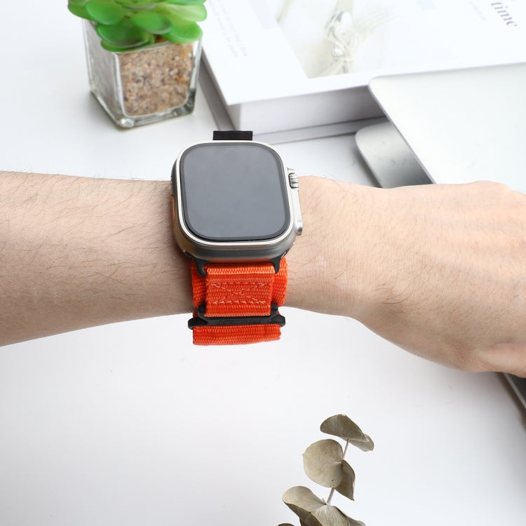 For Apple Watch SE 2023 44mm AW Nylon Two-Section Watch Band(Orange) - Watch Bands by PMC TechLife | Online Shopping South Africa | PMC TechLife