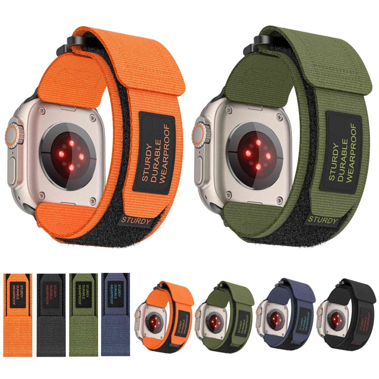 For Apple Watch Series 9 41mm AW Nylon Two-Section Watch Band(Orange) - Watch Bands by PMC TechLife | Online Shopping South Africa | PMC TechLife