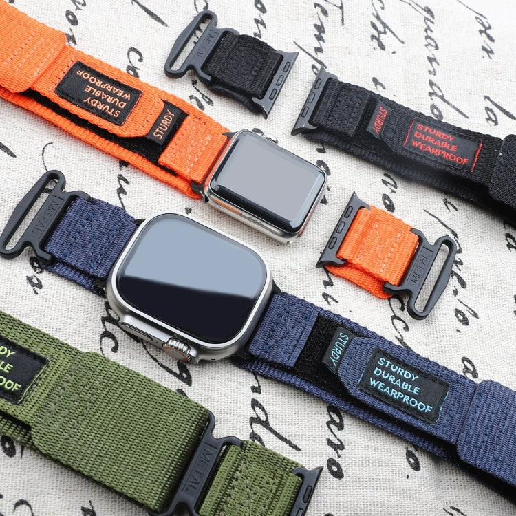 For Apple Watch Series 9 45mm AW Nylon Two-Section Watch Band(Blue) - Watch Bands by PMC TechLife | Online Shopping South Africa | PMC TechLife