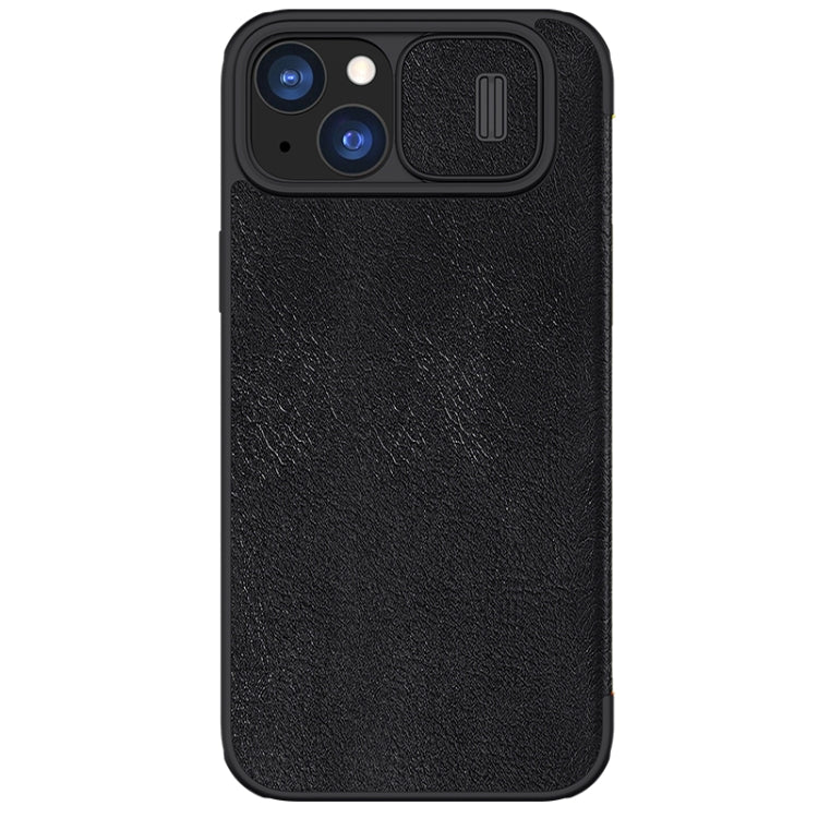 For iPhone 15 Plus NILLKIN QIN Series Pro Sliding Camera Cover Design Leather Phone Case(Black) - iPhone 15 Plus Cases by NILLKIN | Online Shopping South Africa | PMC Jewellery
