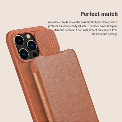 For iPhone 15 Pro Max NILLKIN QIN Series Pro Sliding Camera Cover Design Leather Phone Case(Red) - iPhone 15 Pro Max Cases by NILLKIN | Online Shopping South Africa | PMC Jewellery