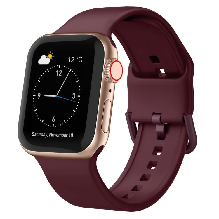 For Apple Watch 8 45mm Pin Buckle Silicone Watch Band(Wine Red) - Watch Bands by PMC TechLife | Online Shopping South Africa | PMC TechLife