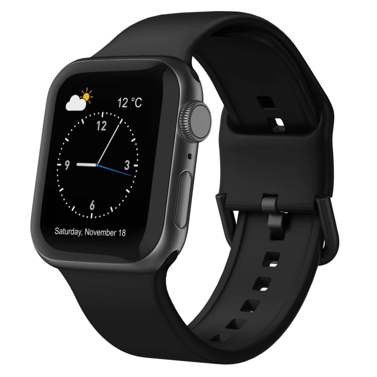 For Apple Watch 7 41mm Pin Buckle Silicone Watch Band(Black) - Watch Bands by PMC TechLife | Online Shopping South Africa | PMC TechLife