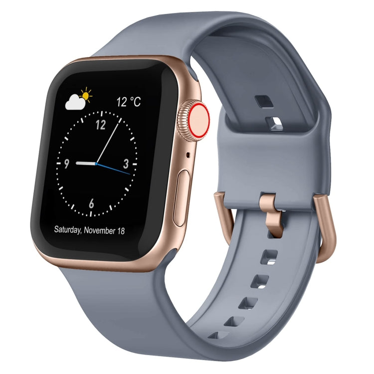 For Apple Watch 7 41mm Pin Buckle Silicone Watch Band(Blue Grey) - Watch Bands by PMC TechLife | Online Shopping South Africa | PMC TechLife