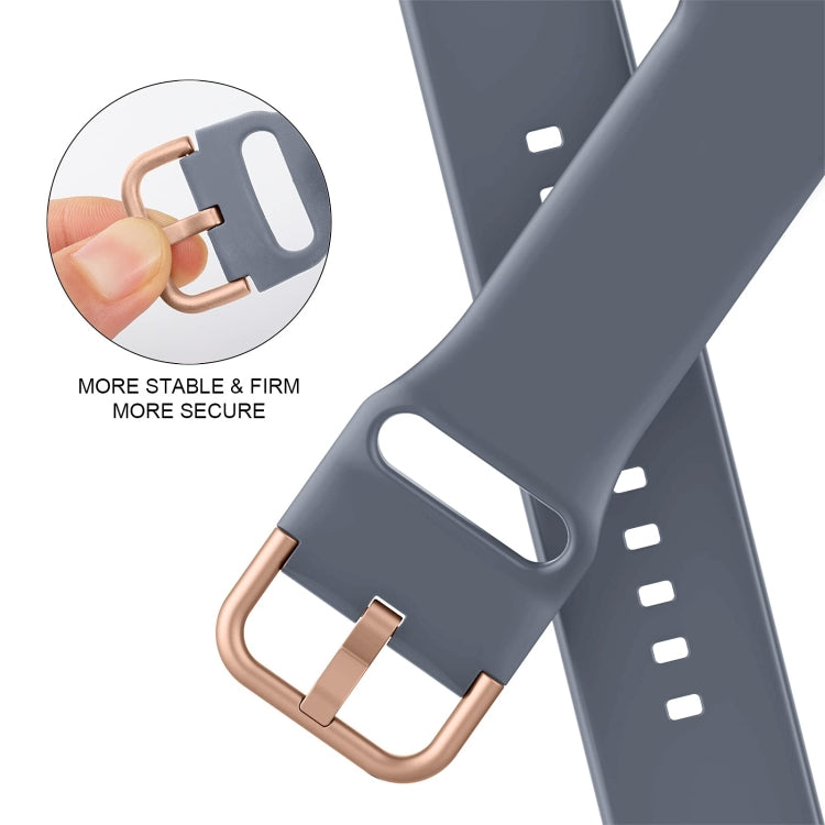For Apple Watch 7 41mm Pin Buckle Silicone Watch Band(Blue Grey) - Watch Bands by PMC TechLife | Online Shopping South Africa | PMC TechLife
