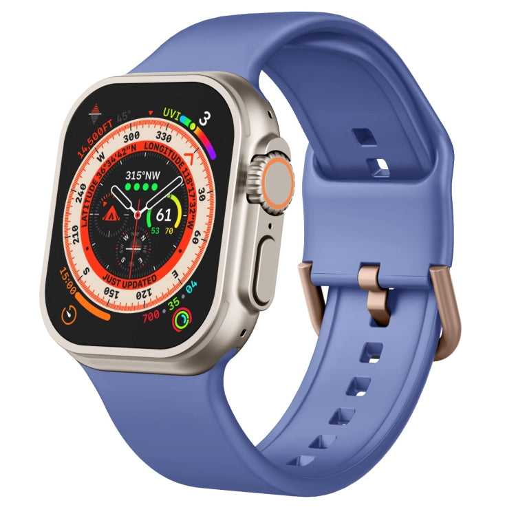 For Apple Watch 7 41mm Pin Buckle Silicone Watch Band(Cyan Blue) - Watch Bands by PMC TechLife | Online Shopping South Africa | PMC TechLife