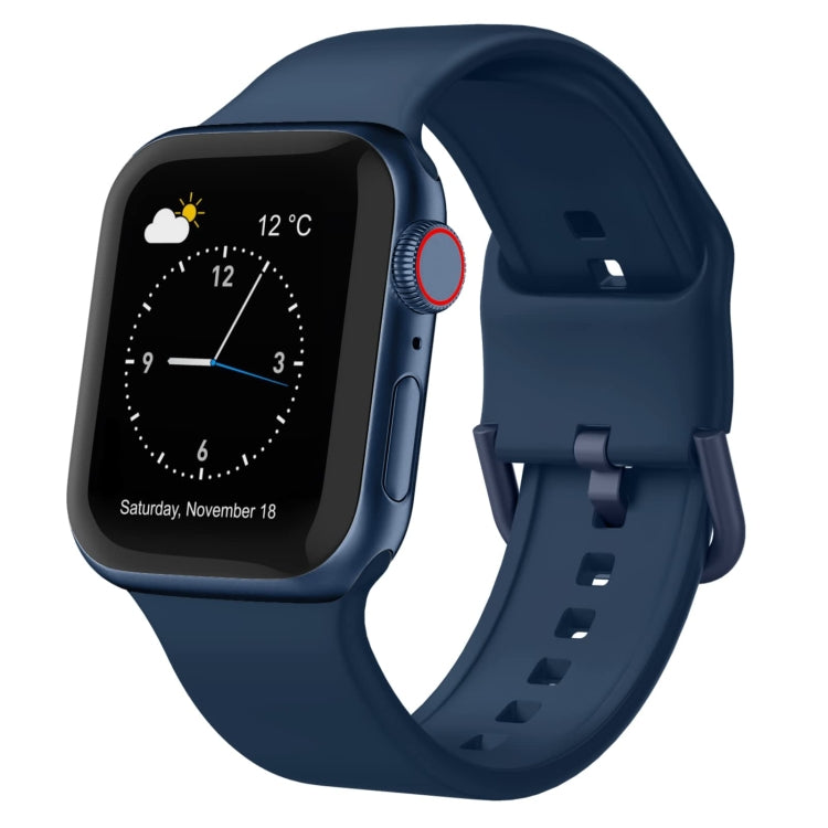 For Apple Watch SE 40mm Pin Buckle Silicone Watch Band(Abyss Blue) - Watch Bands by PMC TechLife | Online Shopping South Africa | PMC TechLife