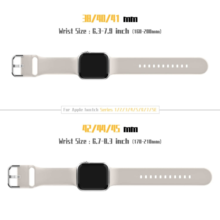For Apple Watch SE 40mm Pin Buckle Silicone Watch Band(Starlight) - Watch Bands by PMC TechLife | Online Shopping South Africa | PMC TechLife