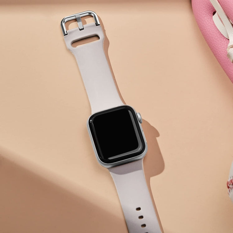 For Apple Watch SE 40mm Pin Buckle Silicone Watch Band(Starlight) - Watch Bands by PMC TechLife | Online Shopping South Africa | PMC TechLife
