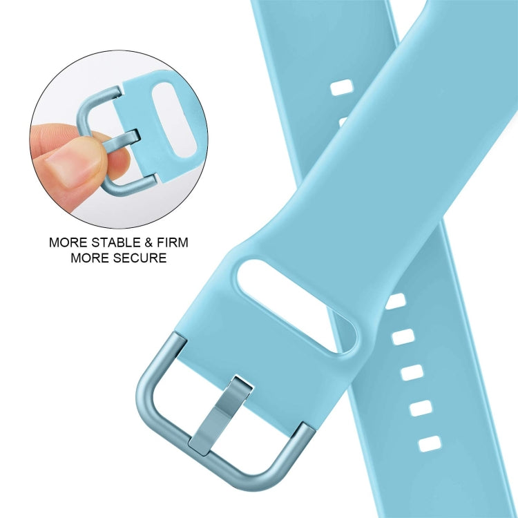 For Apple Watch SE 44mm Pin Buckle Silicone Watch Band(Light Blue) - free shipping - PMC TechLife - Order now!