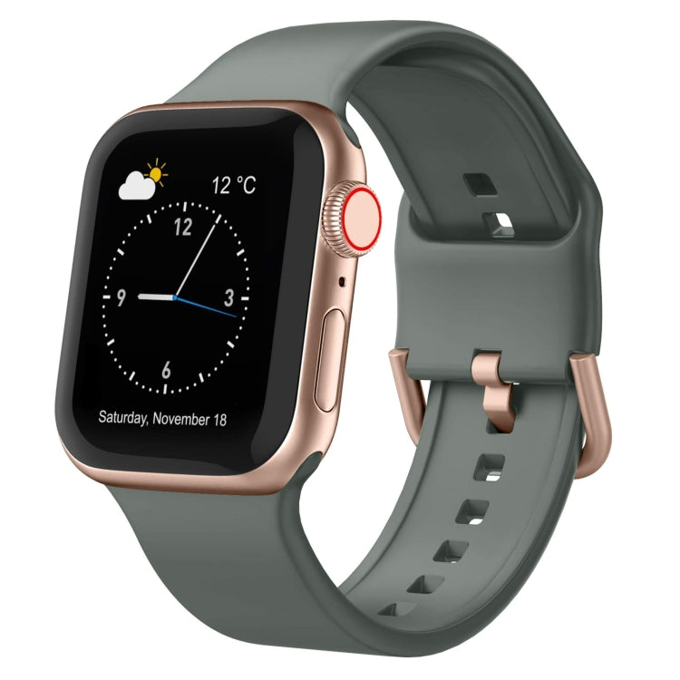 For Apple Watch 6 40mm Pin Buckle Silicone Watch Band(Olive) - Watch Bands by PMC TechLife | Online Shopping South Africa | PMC TechLife
