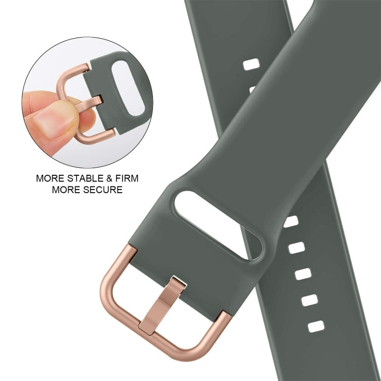 For Apple Watch 6 40mm Pin Buckle Silicone Watch Band(Olive) - Watch Bands by PMC TechLife | Online Shopping South Africa | PMC TechLife