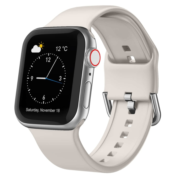 For Apple Watch 6 40mm Pin Buckle Silicone Watch Band(Starlight) - Watch Bands by PMC TechLife | Online Shopping South Africa | PMC TechLife