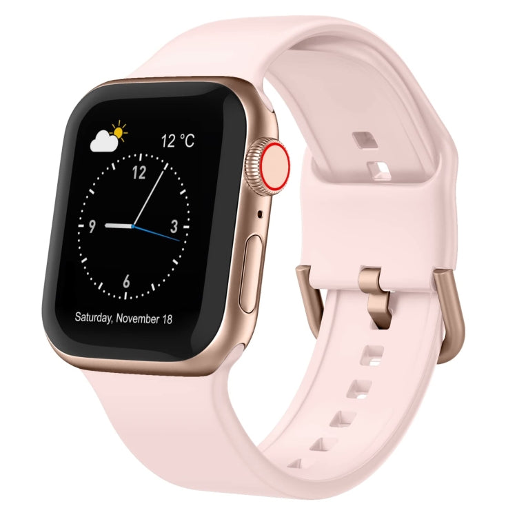 For Apple Watch Series 6 44mm Pin Buckle Silicone Watch Band(Pink Sand) - free shipping - PMC TechLife - Order now!
