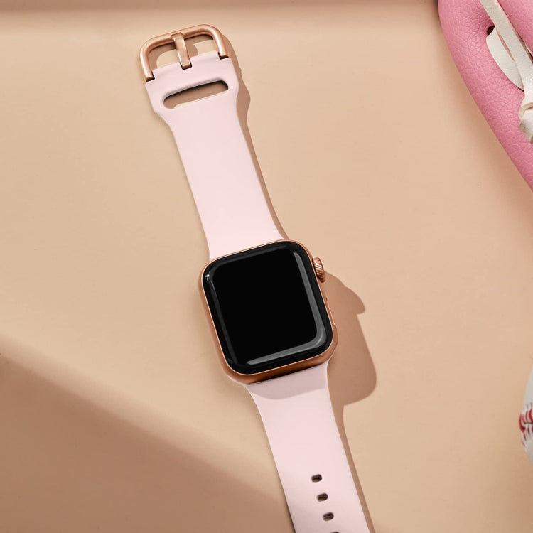For Apple Watch Series 6 44mm Pin Buckle Silicone Watch Band(Pink Sand) - free shipping - PMC TechLife - Order now!
